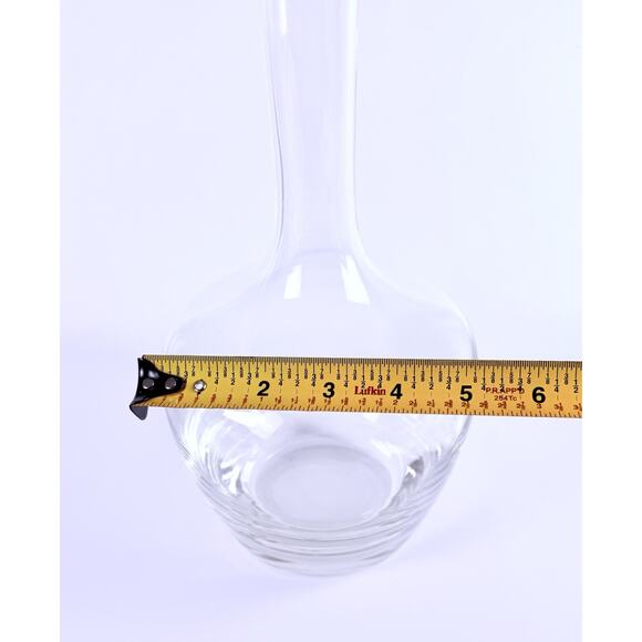 Vintage Wine Decanter 12” Clear Glass Carafe Vase Thick Base MCM Shapely - Picture 13 of 14